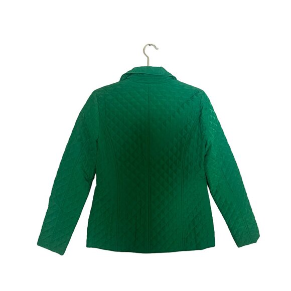 Women's Doncaster Green Quilted Jacket Snap Closure‎ Size Small - Picture 2 of 3